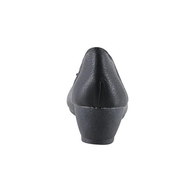Giày nữ da bò 3 phân màu đen HK7939