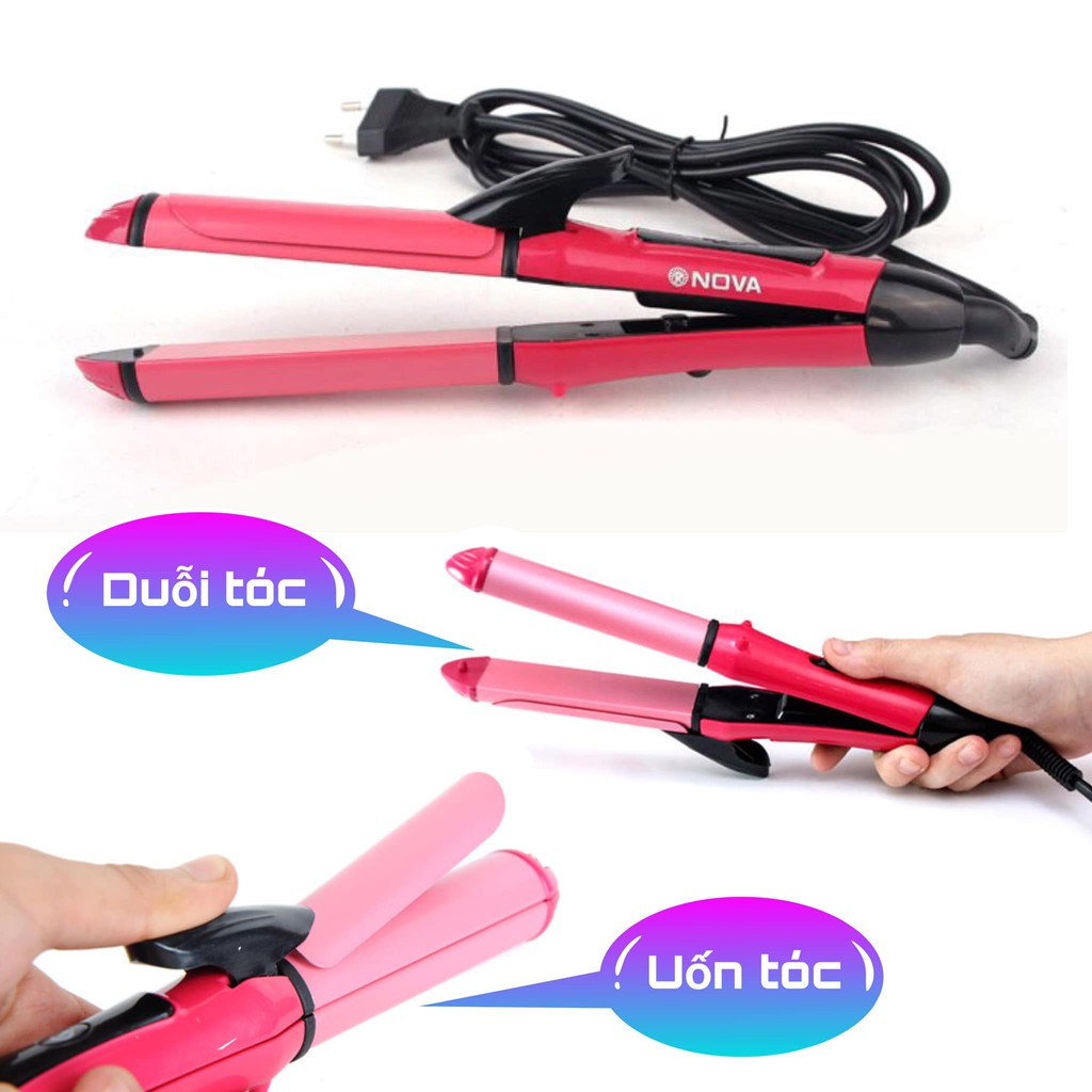 Máy Làm Tóc - Máy uốn tóc SHINON-NOVA 4in1 hàng cao cấp - Máy uốn tóc Mini DUỖI BẤM DẬP XÙ 4in1 nova SH-8805