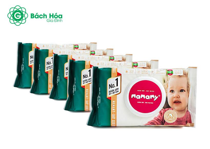 Combo 10 Gói Khăn Ướt Mamamy 80 Tờ Có Nắp