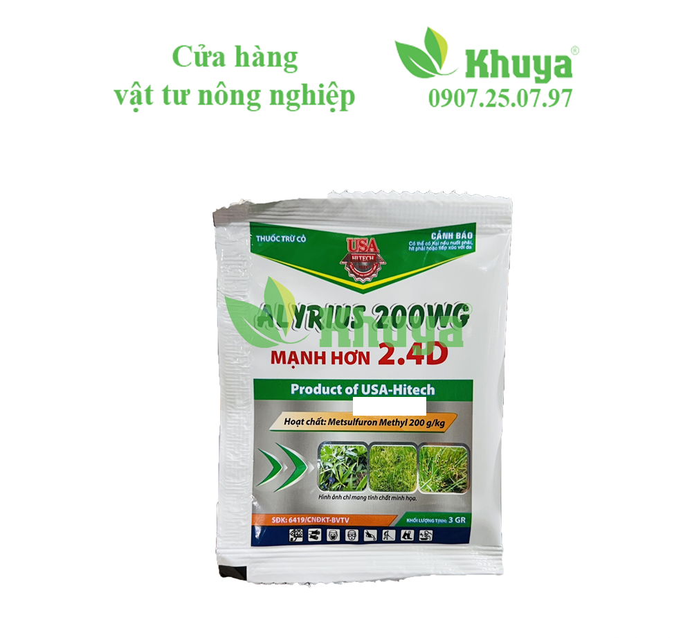 Thuốc trừ cỏ alyrius 200wg 3gr mạnh hơn 2.4d