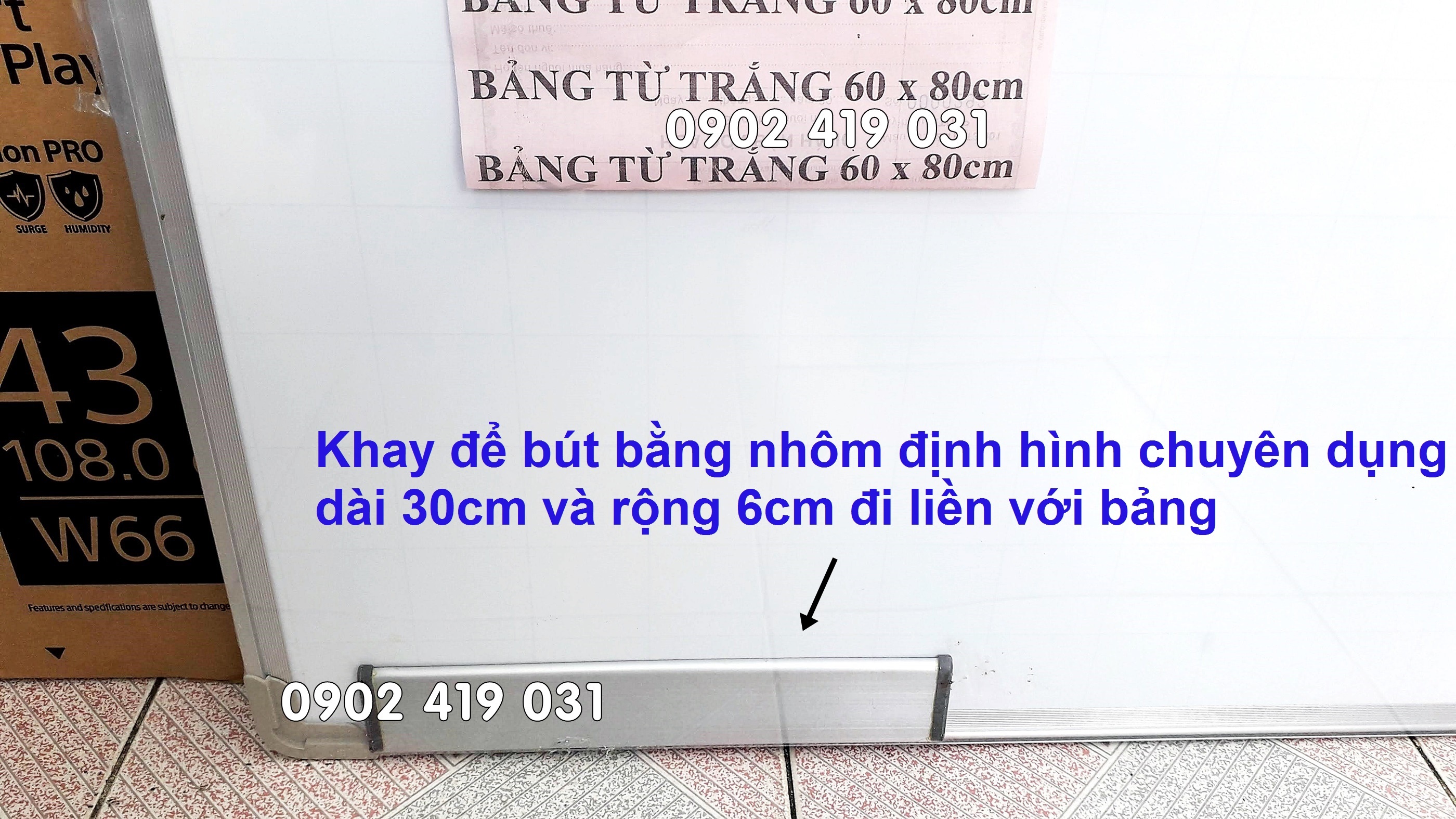 Bảng Từ Trắng Hàn Quốc 60 x 80cm [ Tặng nam châm ]