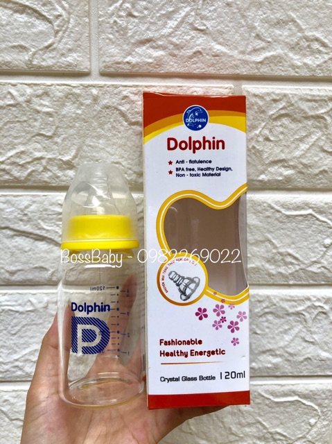 Bình Sữa Thuỷ Tinh Dolphin Cổ Hẹp 120Ml/240Ml