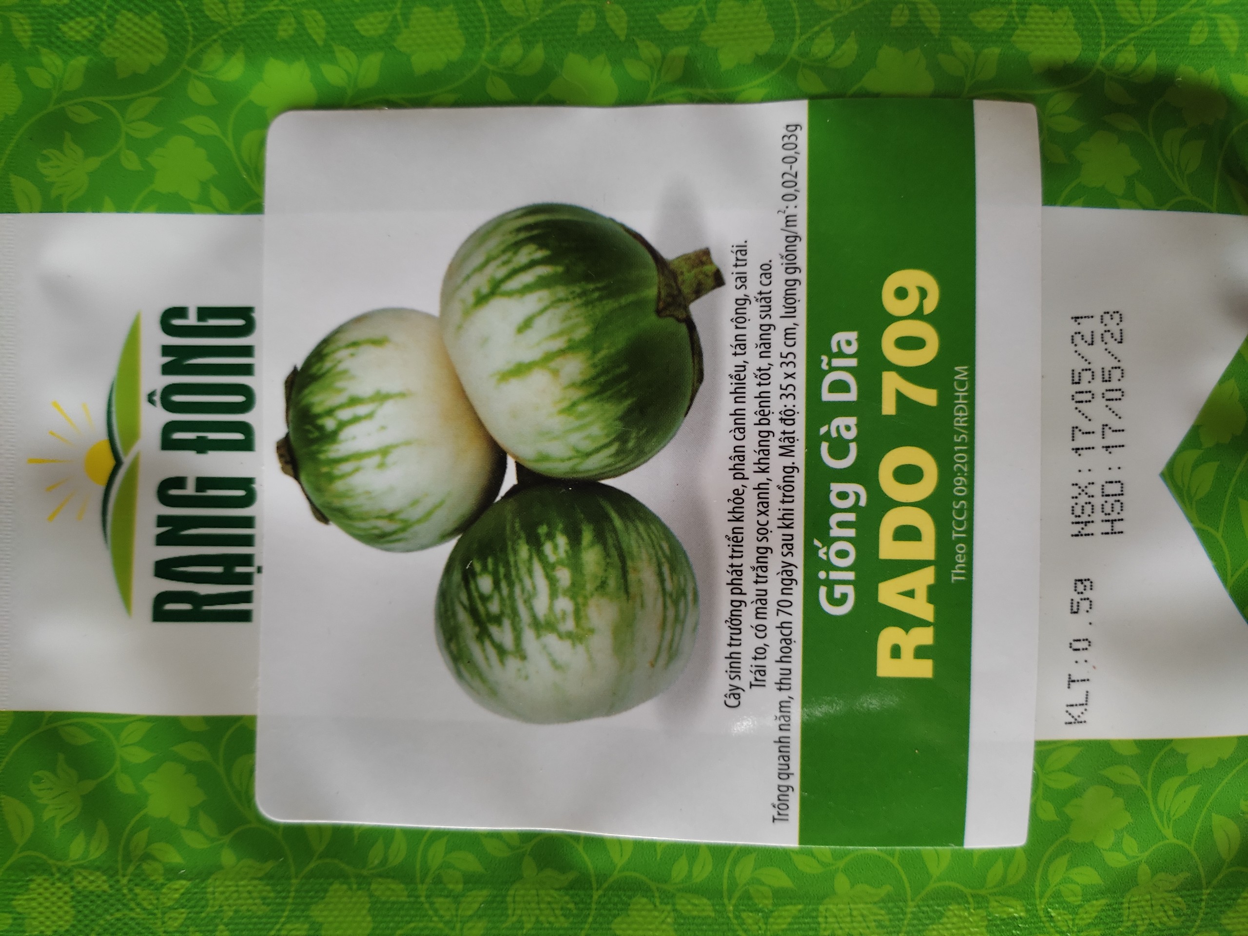 Hạt Giống Cà Dĩa 709 Rạng Đông Gói 0.5Gram