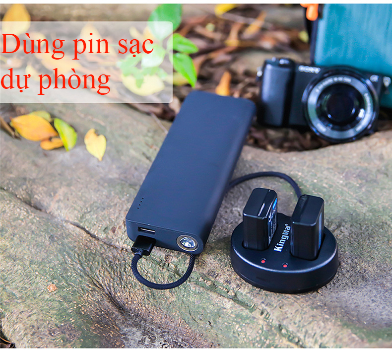 [HCM]Sạc đôi KM-FW50 cho pin NP-FW50 máy ảnh