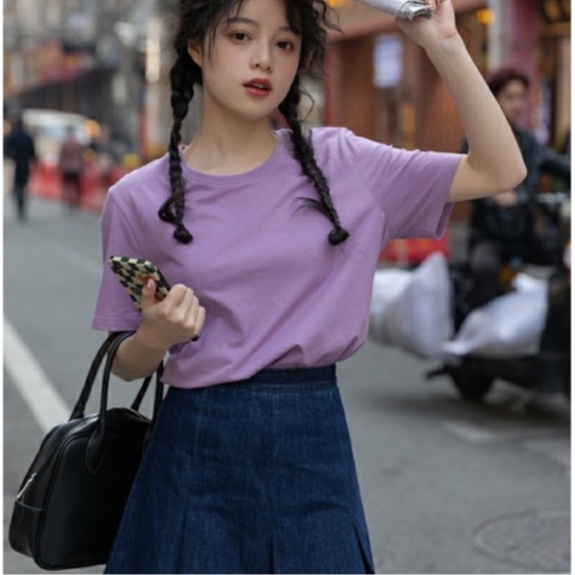 Áo thun nữ cotton trơn BASIC MENINA thời trang
