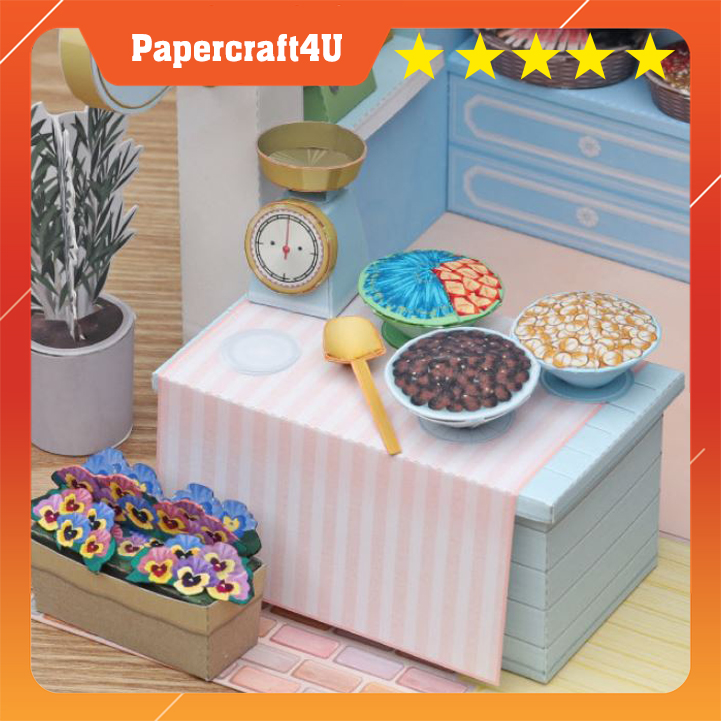 Mô hình giấy 3D kiến trúc: Cửa hàng socola - chocolate