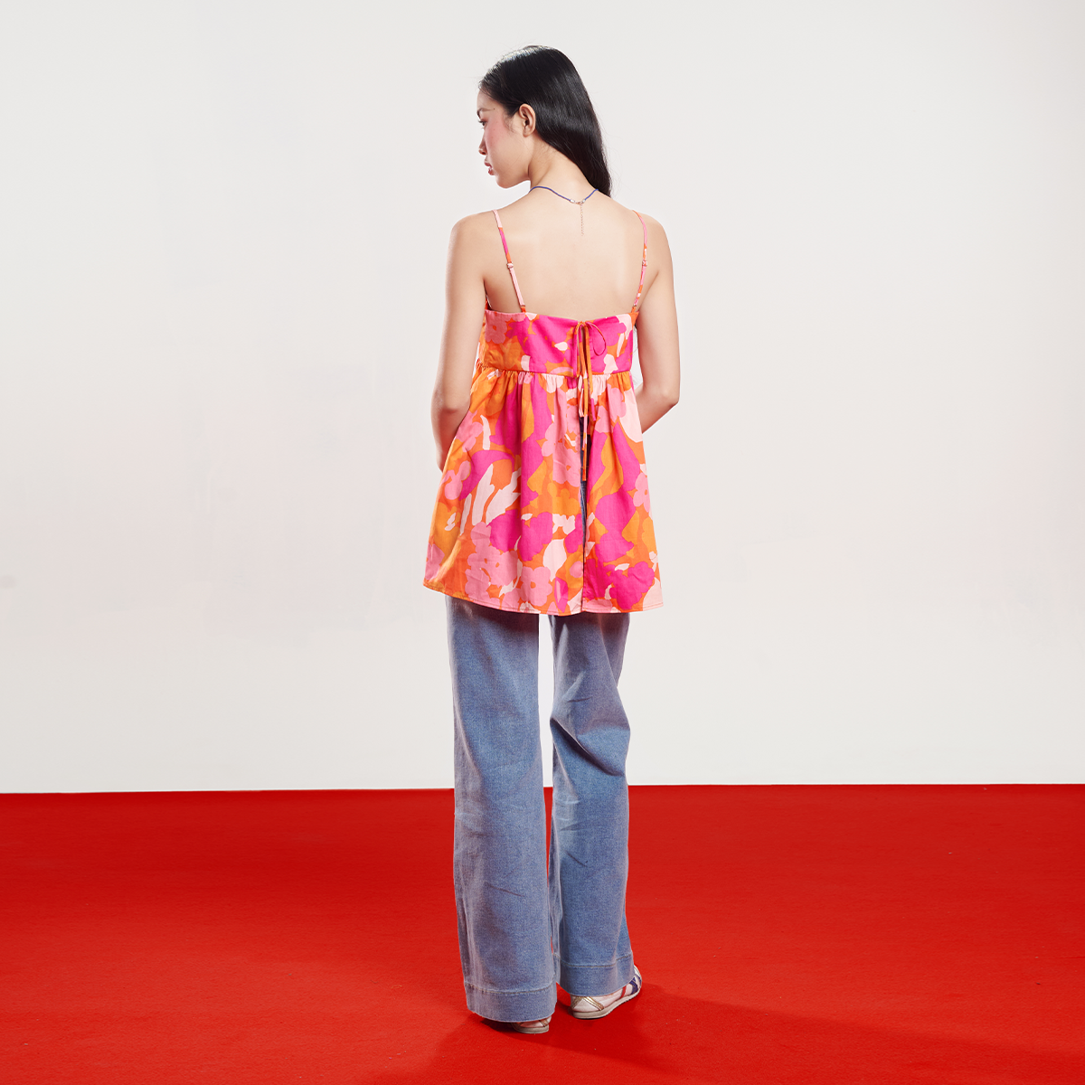 DOTTIE - Áo cột hai dây nơ lưng - Cam - T0875