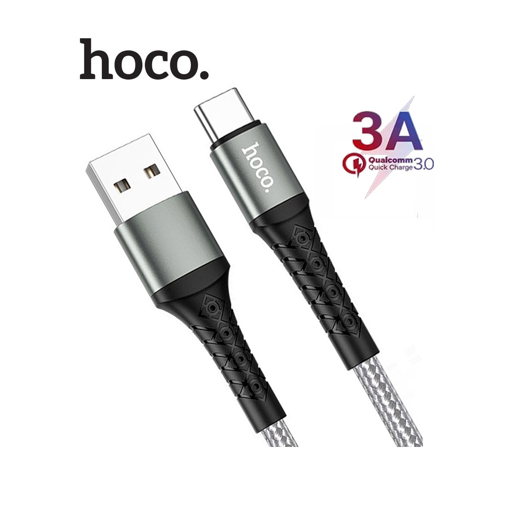 Cáp sạc 3a hoco du19 type-c dây dù siêu bền chống rối cho android dài 1m