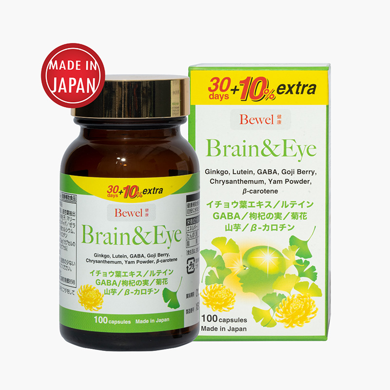Viên uống bổ não & mắt waki bewel brain & eye giúp tăng cường tuần hoàn não & sức khỏe mắt