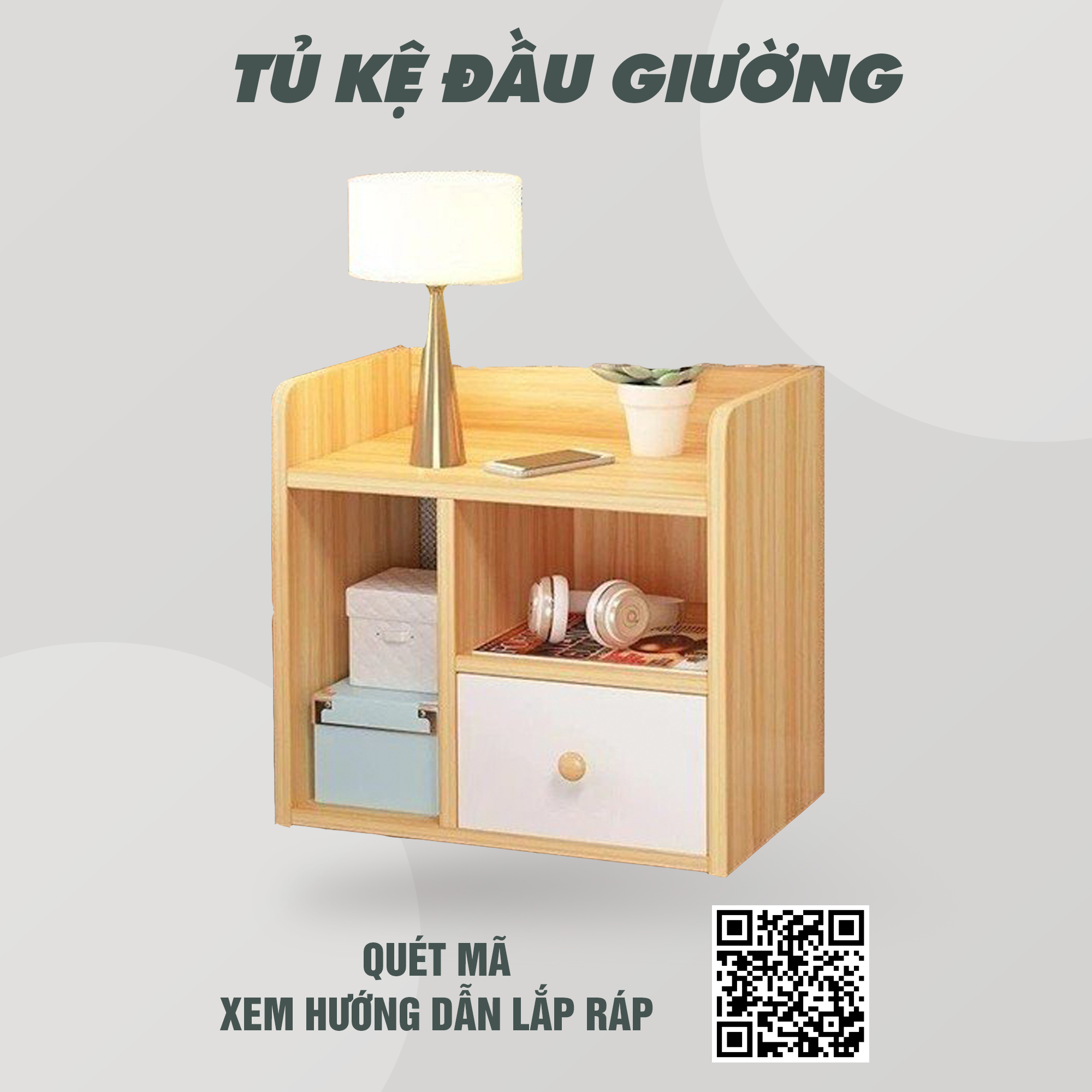 Tủ đầu giường 3 ngăn đa năng tiện dụng, kệ đầu giường thông minh để đồ trang trí decor phòng ngủ tab đầu giường