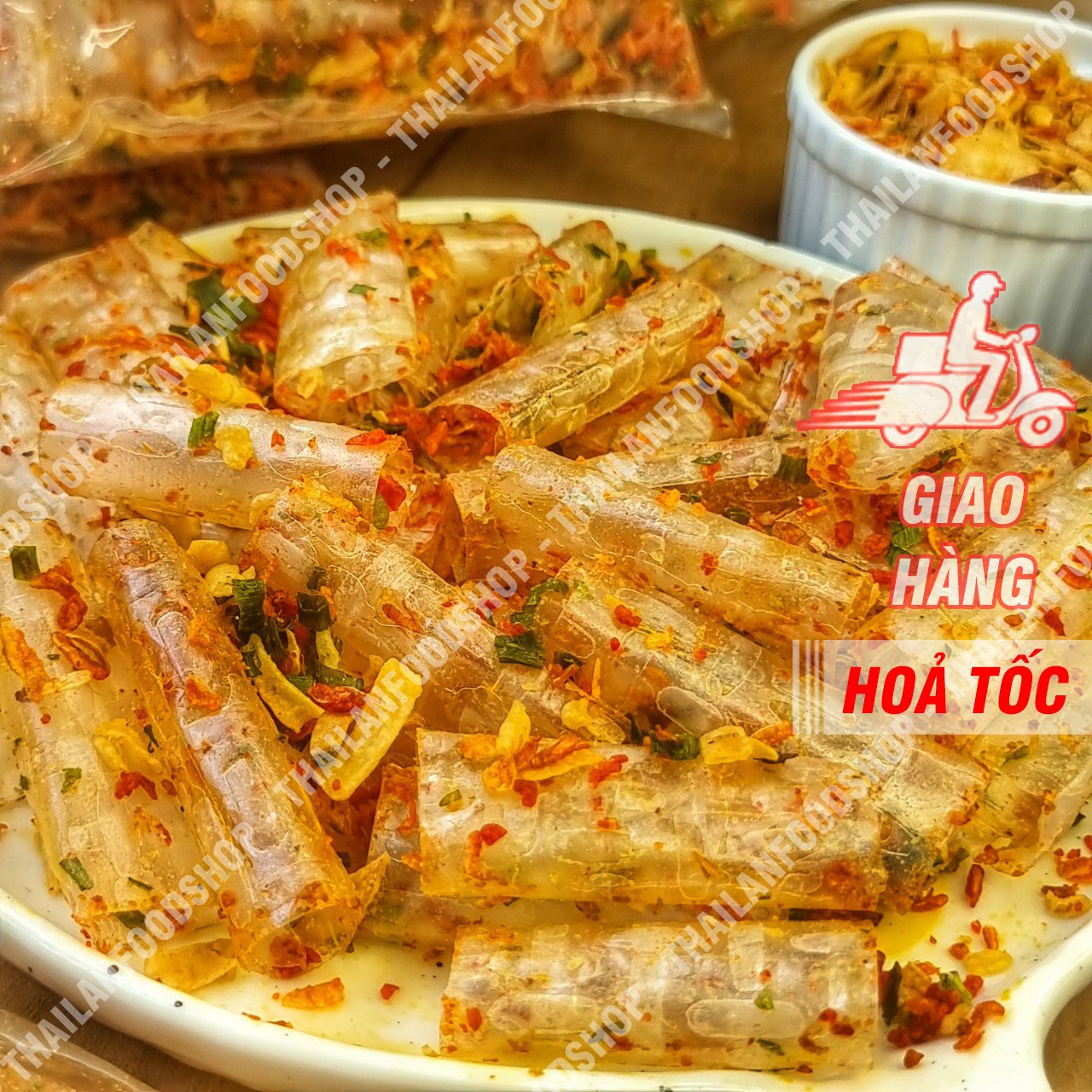 Bánh Tráng Tôm Mỡ Hành Xâu 10 Gói