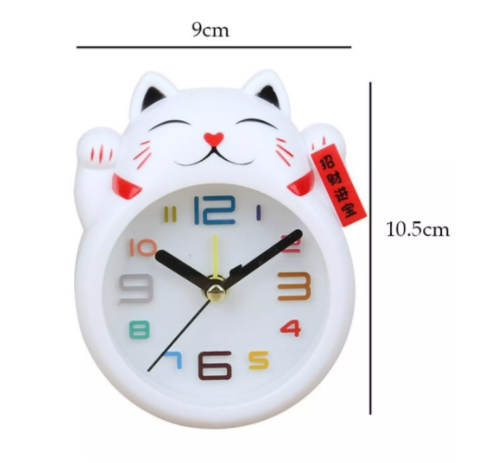ĐỒNG HỒ BÁO THỨC ĐỂ BÀN HÌNH MÈO MAY MẮN (Nhiều màu) - [ Đồng hồ để bàn Cute - Đồng hồ báo thức - Đồng hồ học sinh dễ thương ]