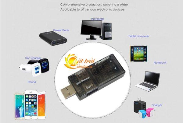 USB đo điện áp, dòng sạc cổng USB 2in1 Keweisi
