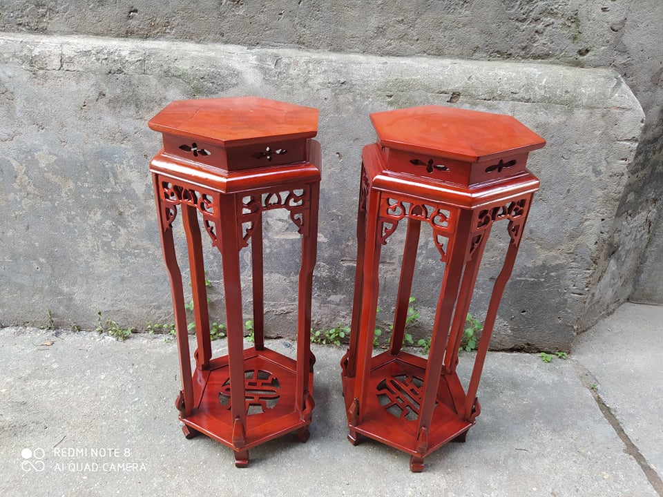 Đôn lục năng gỗ gụ (kt cao 80cm, mặt 32cm)