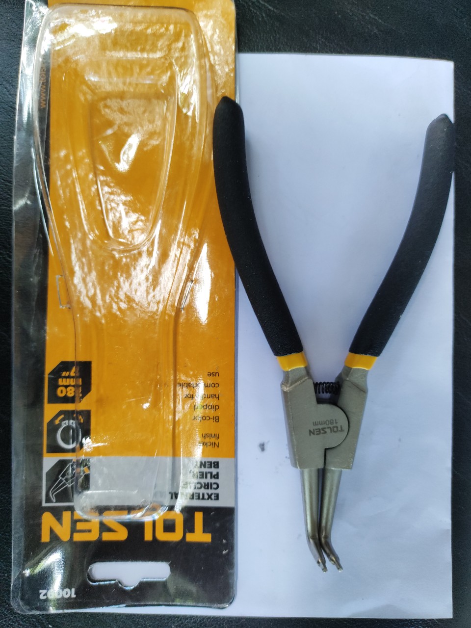 Kìm mở phanh cong bóp ra Tolsen 10092 dài 180mm