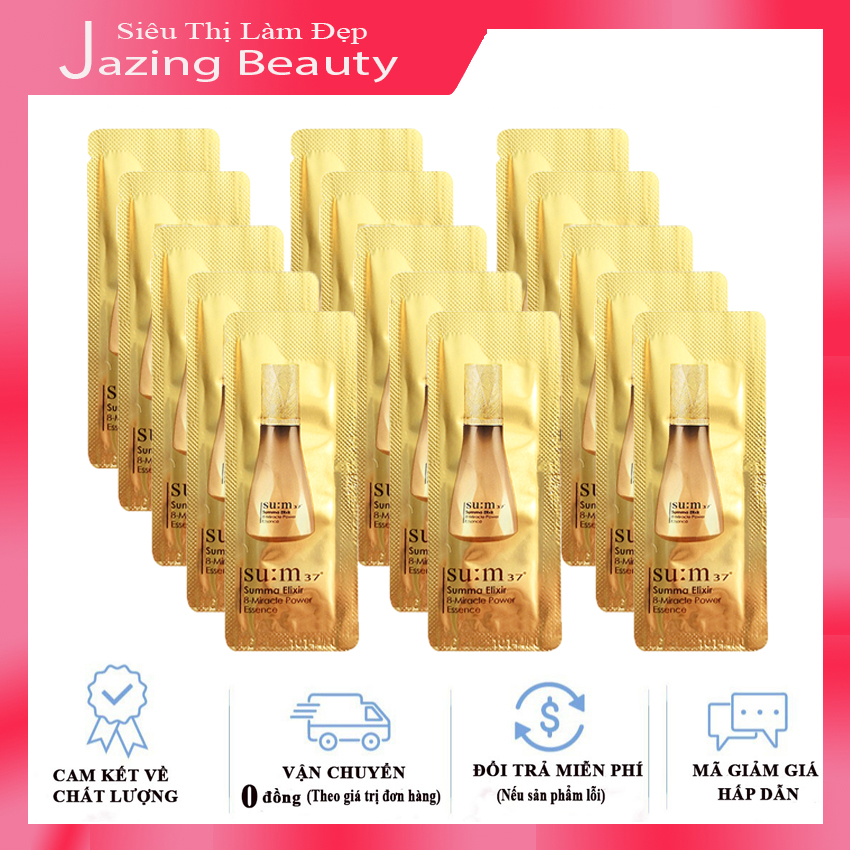 Combo 15 gói sample tinh chất chống lão hoá phục hồi da su:m37 summar elixir 8- micracles power essence - sum37