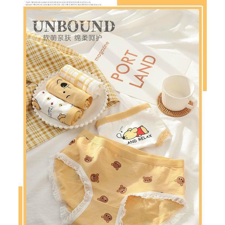 combo 5 quần gấu vàng chất cotton mát co dãn 40-58kg