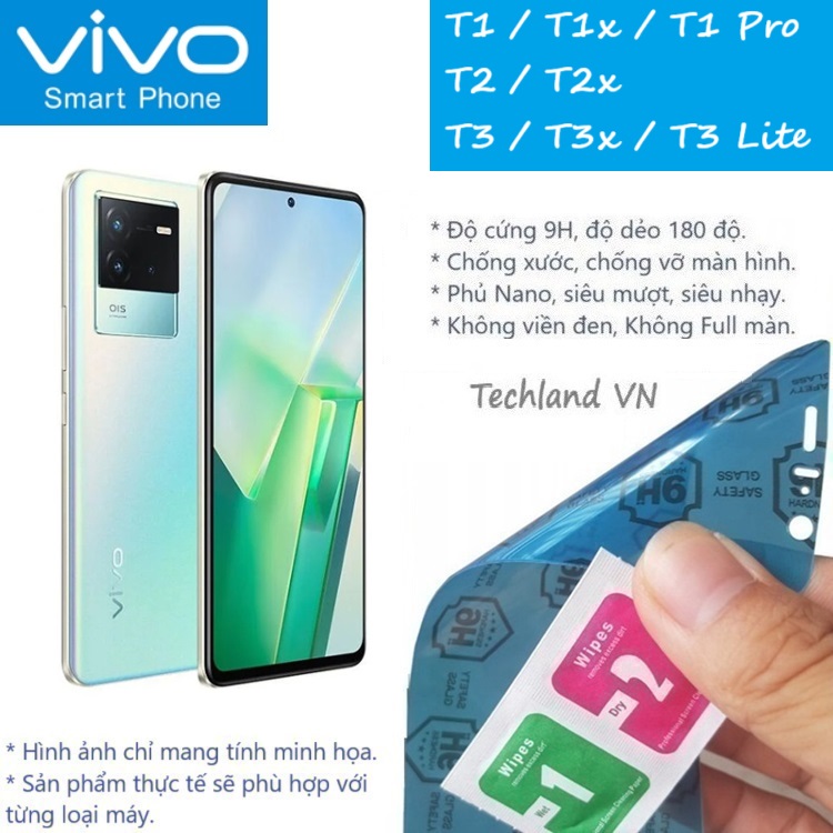 Cường Lực Phủ Nano Vivo T1 / T2 / T3 / T1x / T2x / T3x / T1 Pro / T3 Lite - Trong Suốt, Không Full Màn, Không Viền Đen