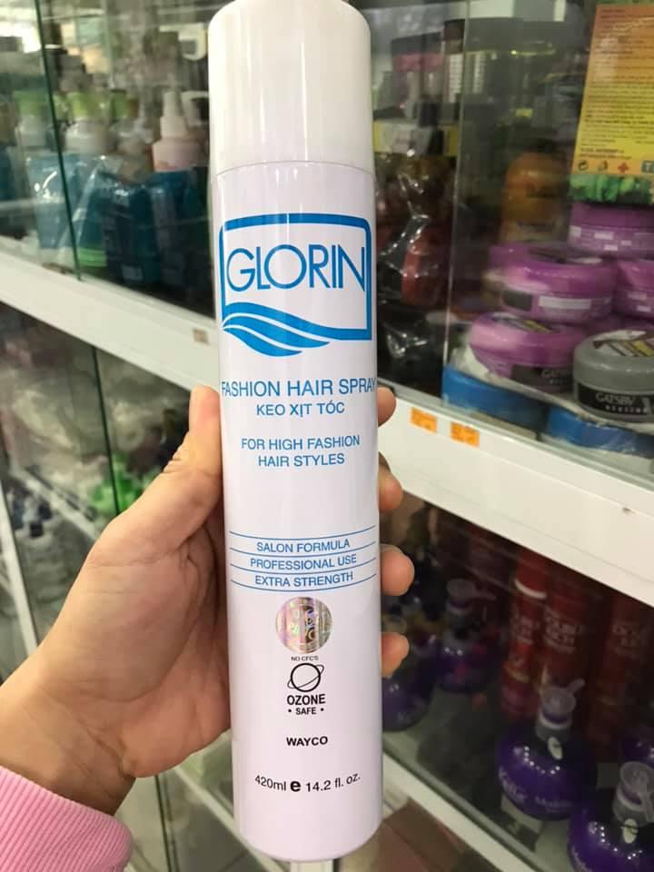 Keo xịt tóc GLORIN mềm (trắng) tạo kiểu tóc thời trang 420ml