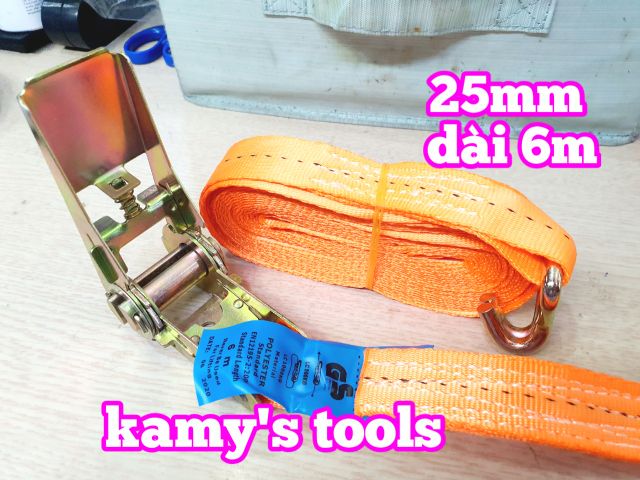 [HCM]Dây Cảo Chằng Hàng Tăng Đơ 25mm 6m (6 Mét) (Dây Cảo Hàng Dây Chằng Hàng)