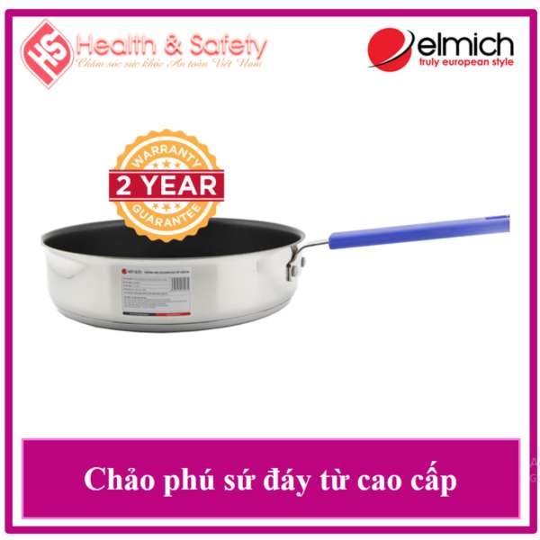 CHẢO CHỐNG DÍNH INOX 304 ELMICH 28CM EL3244 - bảo hành 2 năm