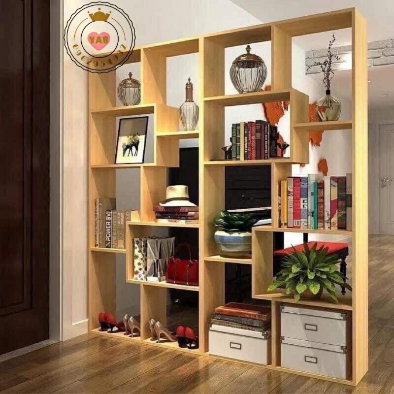 ✙◕♞ Kệ sách gỗ để sàn đa tầng thông minh màu vân gỗ