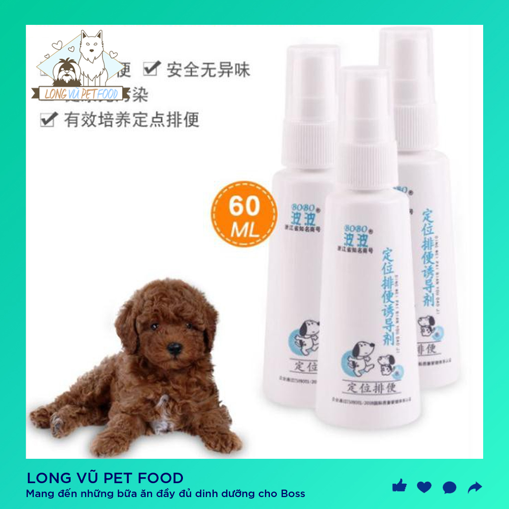 Bình xịt hướng dẫn thú cưng đi vệ sinh đúng chỗ BoBo 60ml - Long Vũ Pet Food