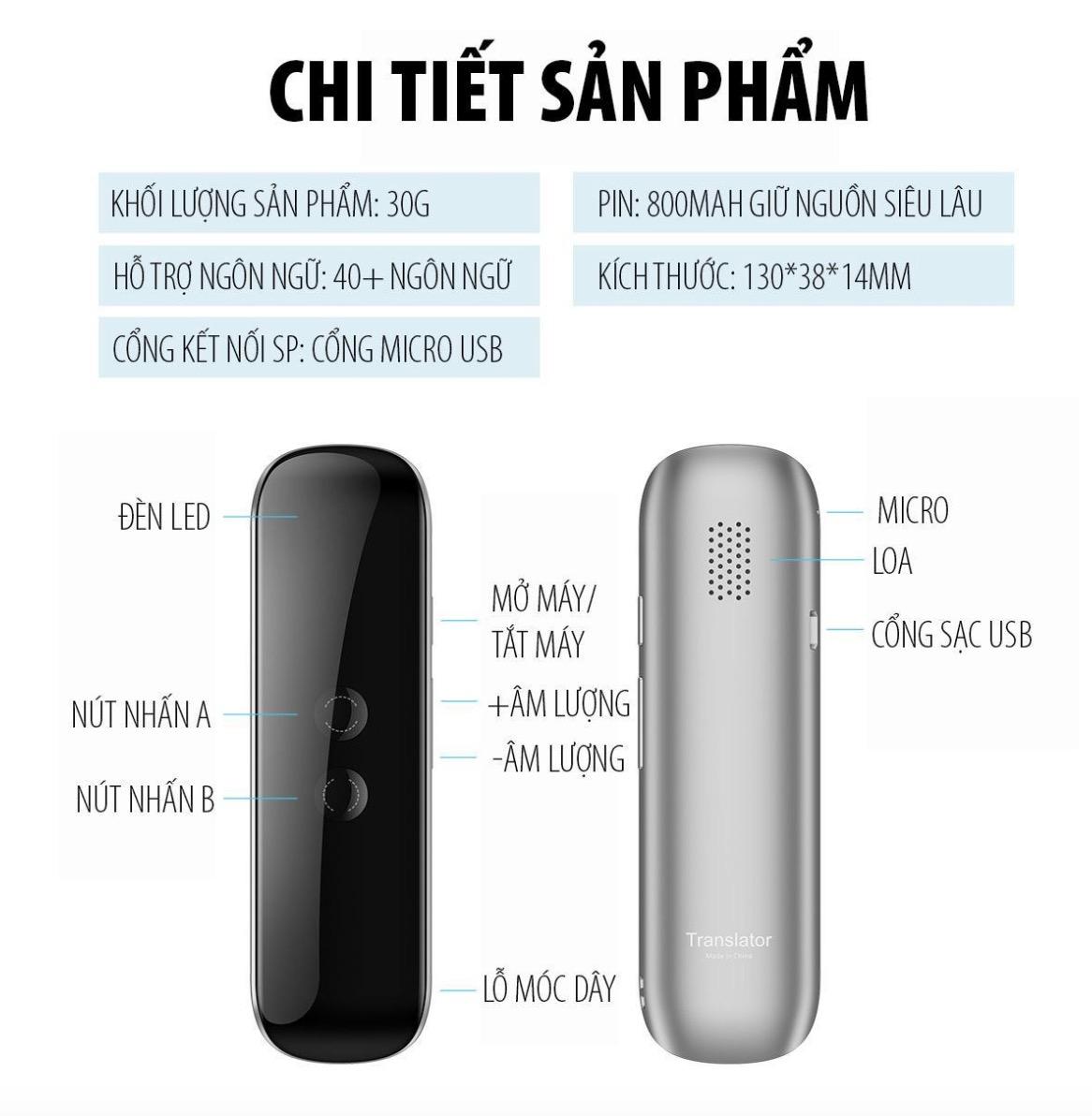It smart - Máy Phiên Dịch Thông Minh 800mAh (Nhỏ gọn, Tiện lợi)