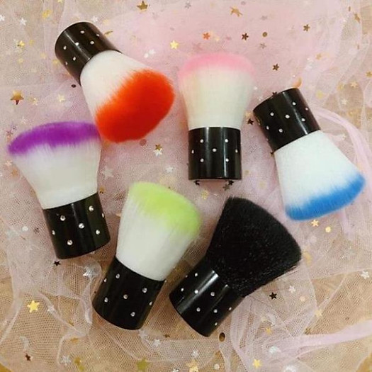 Chổi phủi bụi nail - Cọ phủi bụi nail cán ngắn chuyên dụng lông dày, mềm mượt