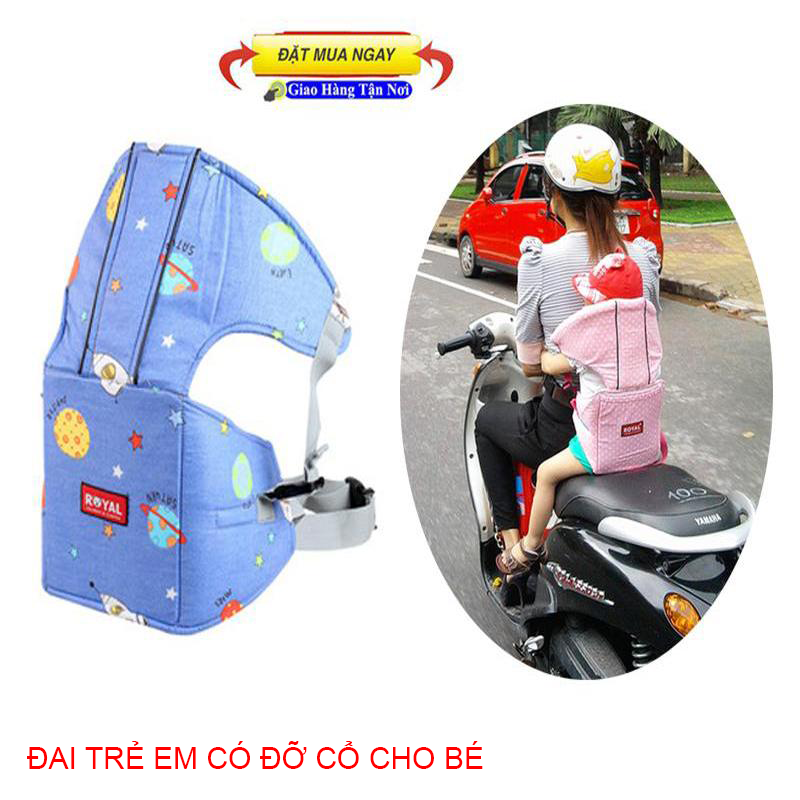 Dây Đai Cho Bé Đi Xe Máy . Đai đỡ cổ đi xe máy cho bé ( Hàng loại tốt). dai do co cho be. Đai Đeo An Toàn Cho Bé