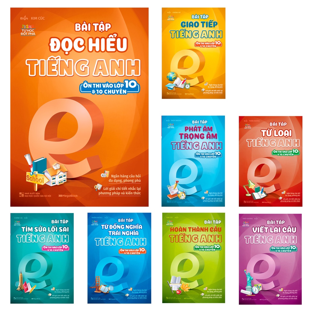 Sách - combo bài tập tiếng anh ôn thi vào lớp 10 và 10 chuyên -