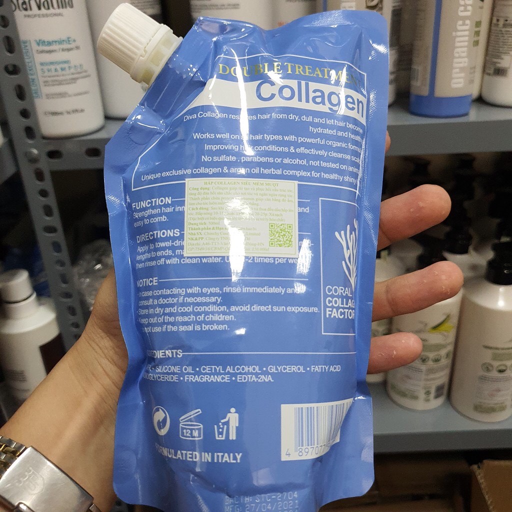 Hấp ủ tóc DIVA collagen 500ml chính hãng