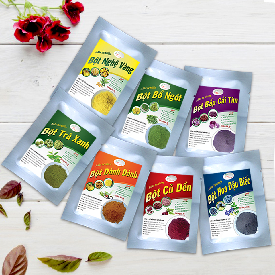 Combo 7 Gói Bột Tạo Màu Rau Củ Quả 20g