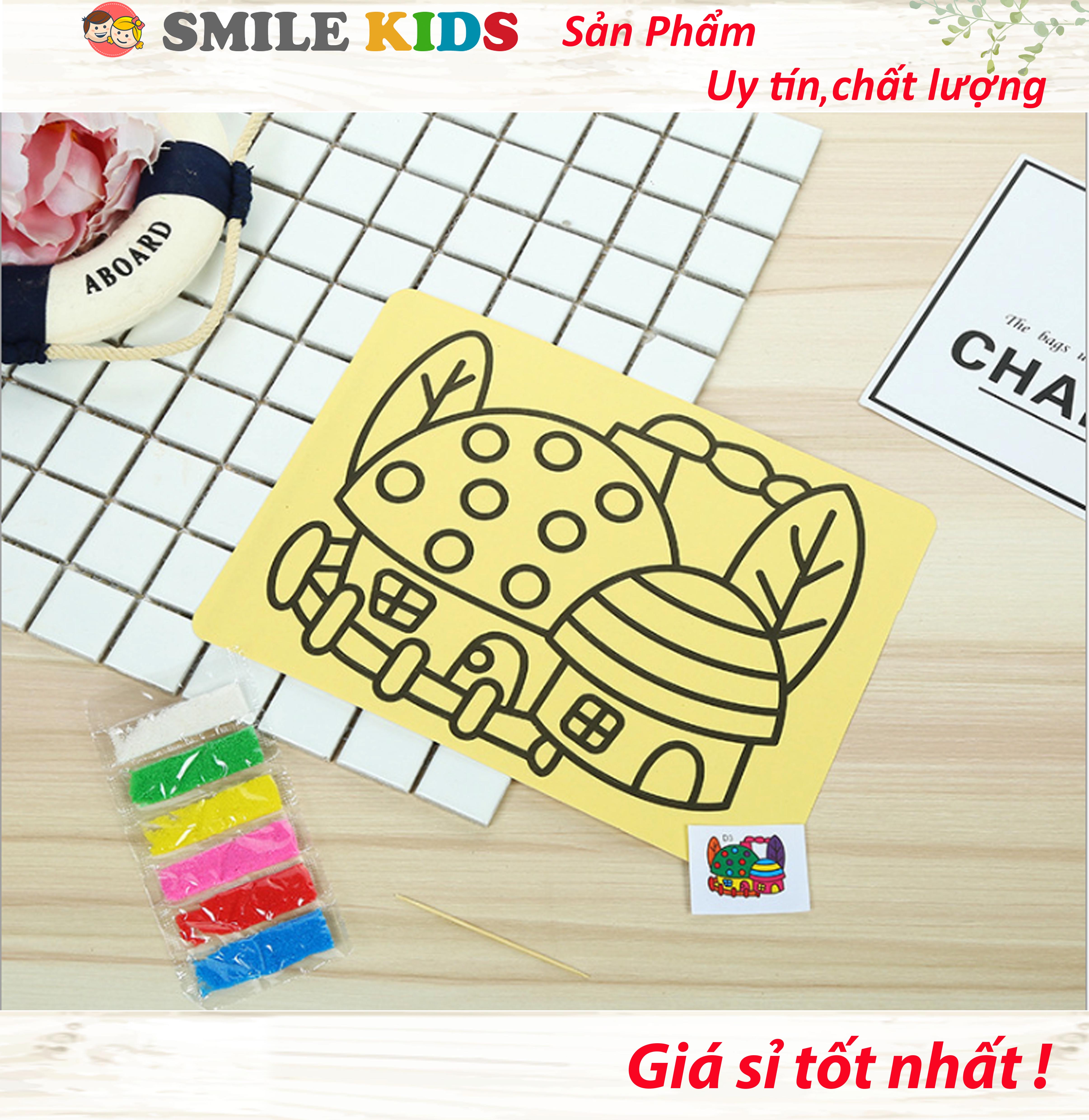 [COMBO  ] - 100 tranh cát khổ A6 nền vàng cho bé( có kèm cát)
