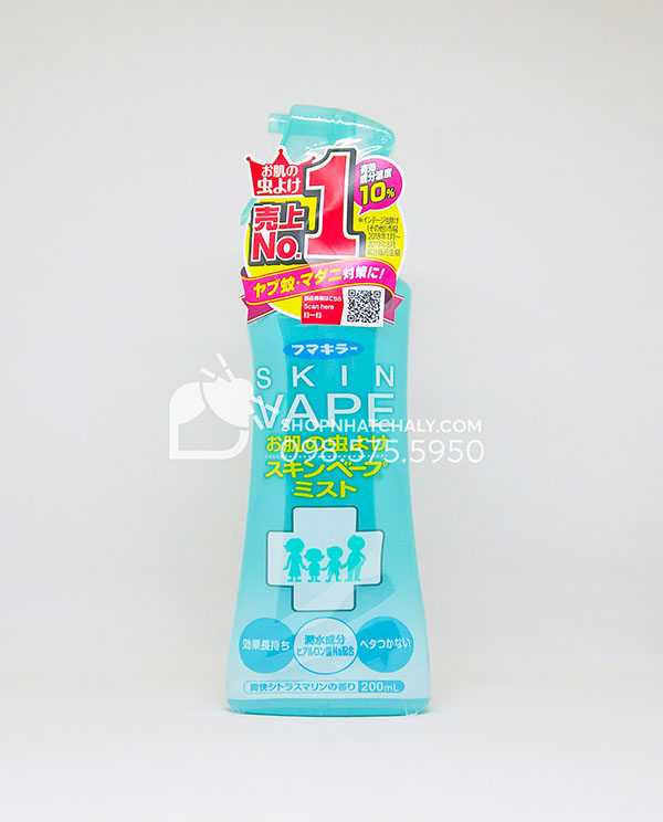 Xịt chống muỗi và côn trùng Skin Vape Mist 200ml Nhật nội địa