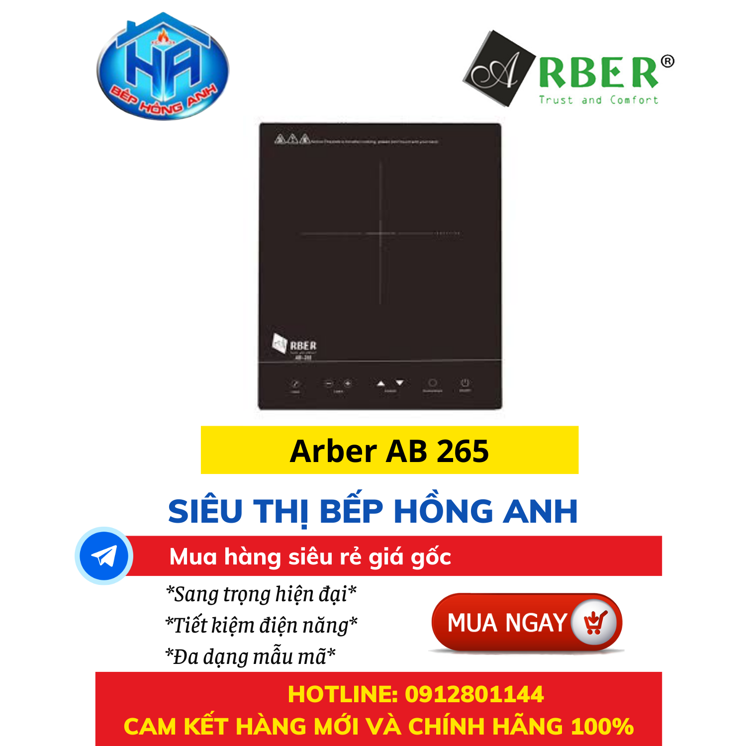 Bếp điện từ đơn arber ab-265 nội địa trung - thông minh và tiết kiệm điện - hàng chính hãng