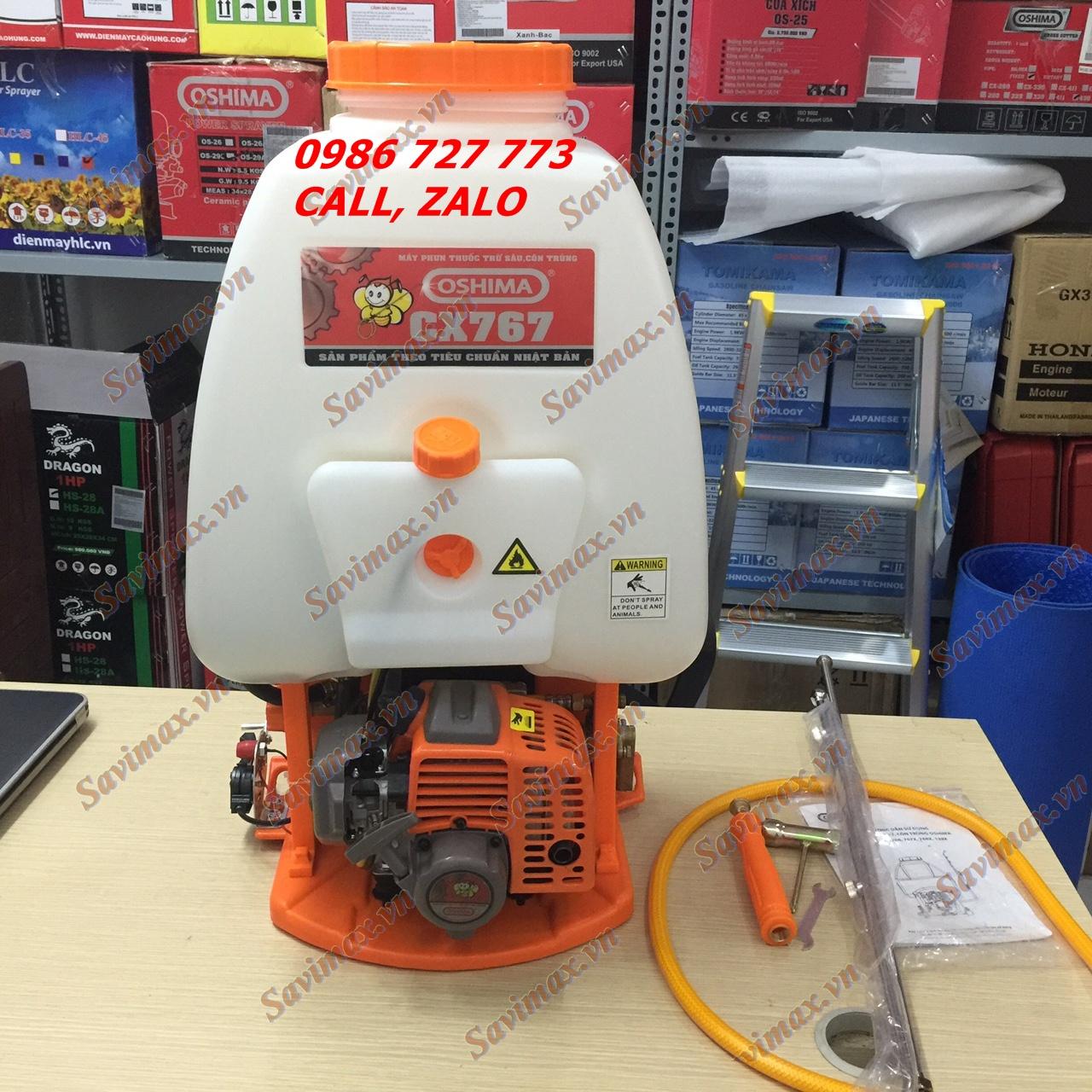 Bình xịt Oshima CX 767, máy phun 25 lít chạy xăng
