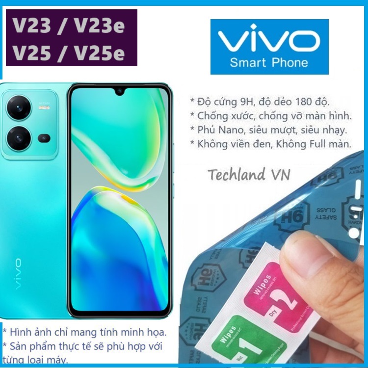 Cường Lực Phủ Nano Vivo V23 / V25 / V23e / V25e 4G / 5G - Trong Suốt, Không Full Màn, Không Viền Đen