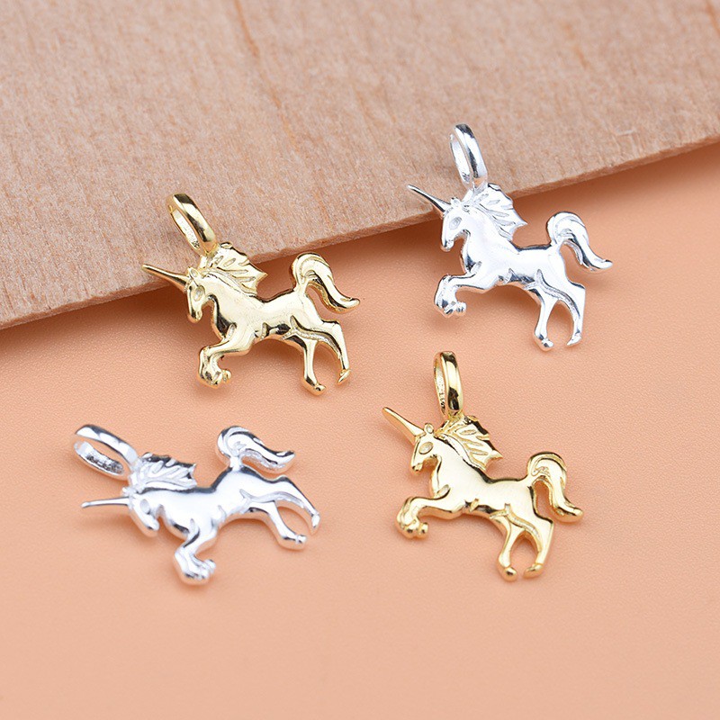 Charm bạc móc treo ngựa kỳ lân 1 sừng - charm bạc 925 - mã cb180