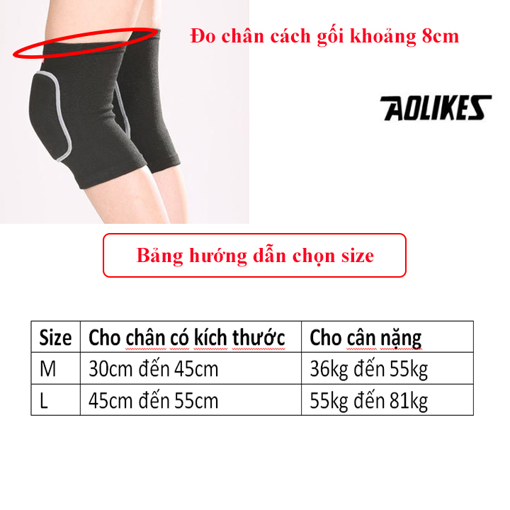 Đai bảo vệ đầu gối Aolikes A0210 (1 đôi)