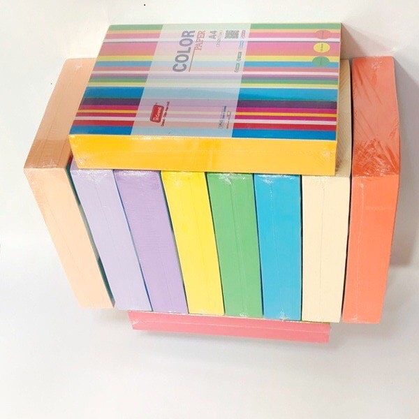 Giấy Photo màu A4 80gsm - 500 tờ (đỏ, xanh, vàng, hồng)