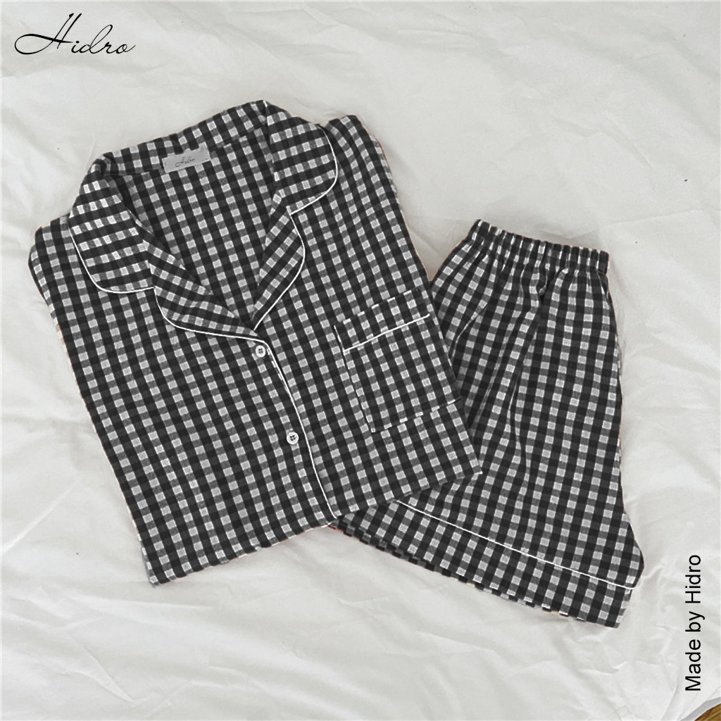 HIDRO Bộ ngủ pijama kẻ caro