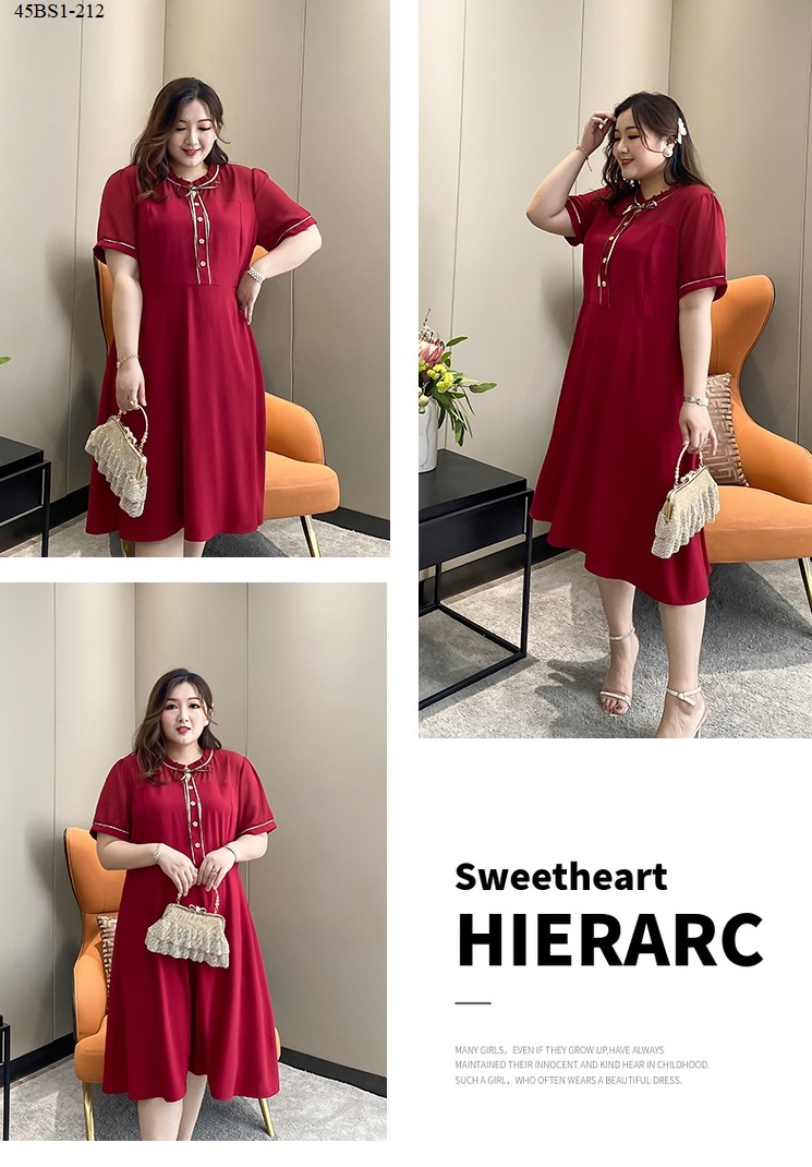 đầm suông đỏ đô che khuyết điểm big size