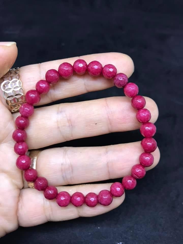 [HCM]VÒNG TAY ĐÁ HỒNG RUBY MÀI GIÁC 6LY