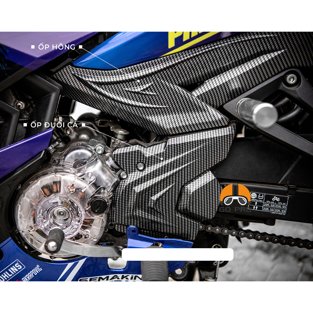 Combo Ốp Hông & Đuôi Cá EXCITER 150cc Xi Carbon - T10