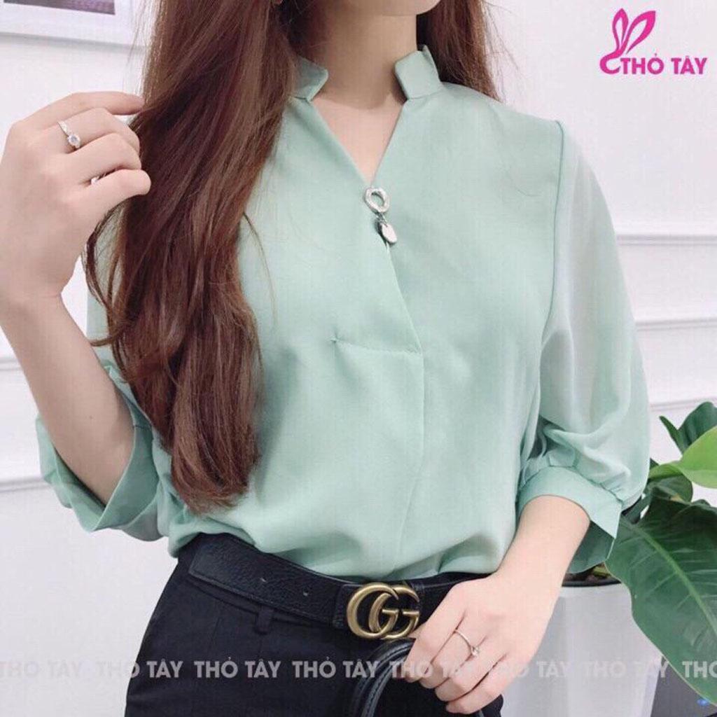 Áo Sơ Mi Nữ, Chất Voan, Kiểu Hàn Quốc Đẹp (Đủ Màu)