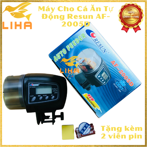Máy cho cá ăn tự động resun af-2005d có màn hình hiển thị