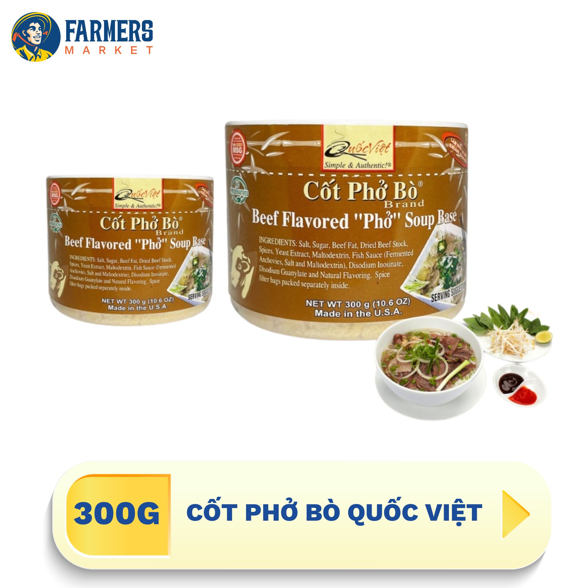 Cốt phở bò quốc việt - 300g/hũ