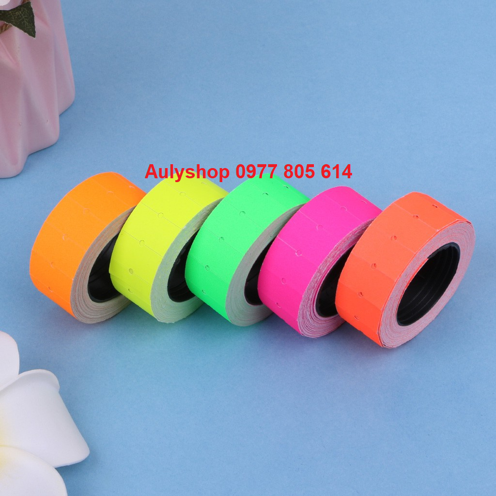 10 cuộn giấy nhãn dán giá hàng nhiều màu