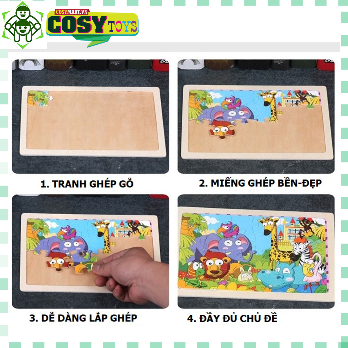 Tranh gỗ ghép đủ chủ đề 24 miếng